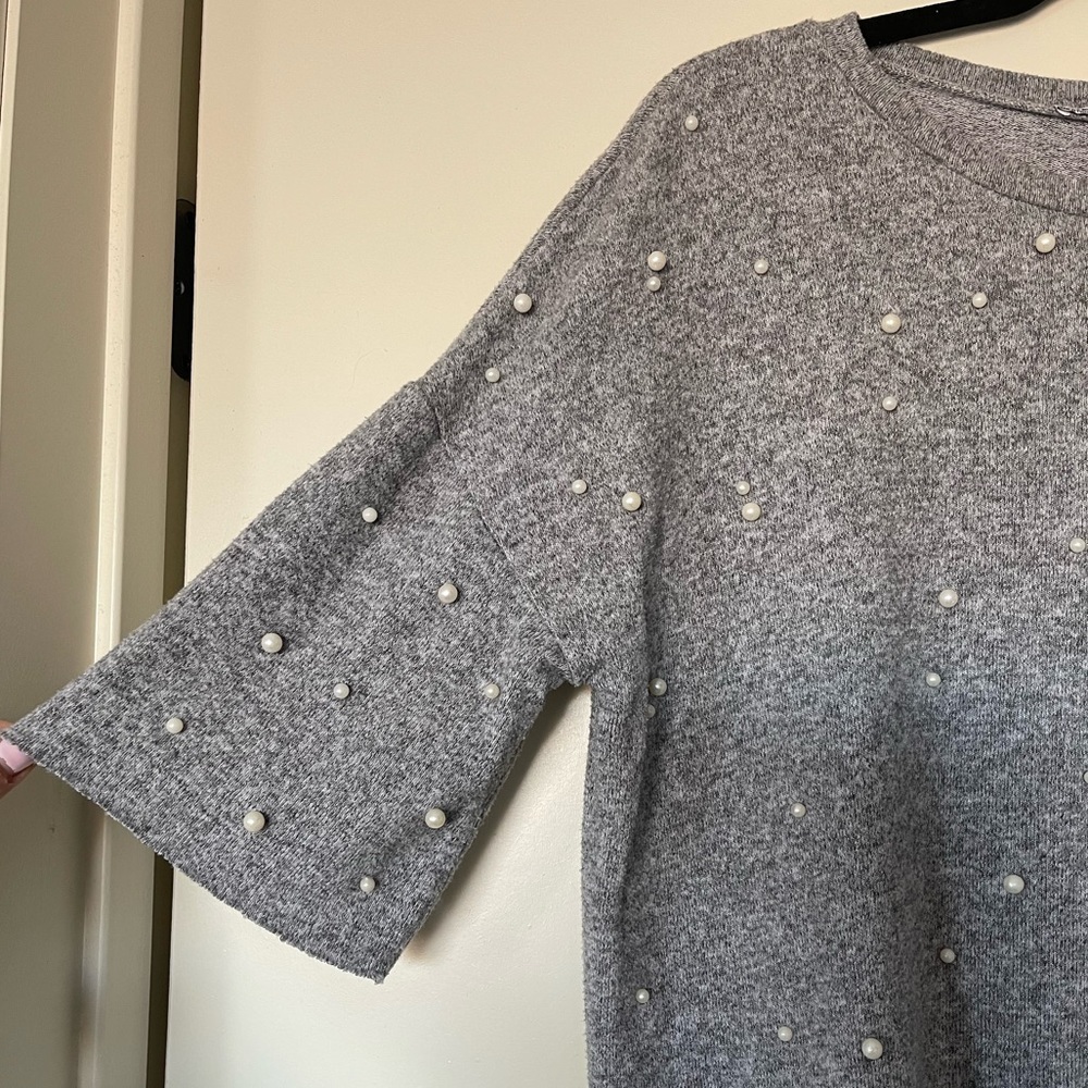 Zara Pearl Embellished Top - Picture 3 of 6